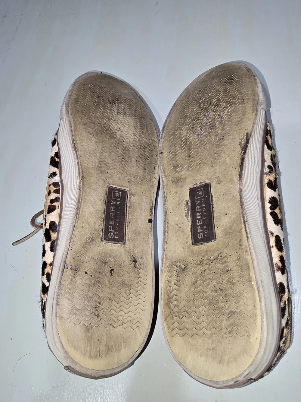 Sperry Top-Sider 9445537 Leopard Calf Hair Boat Shoes Women’s 7.5 Leather